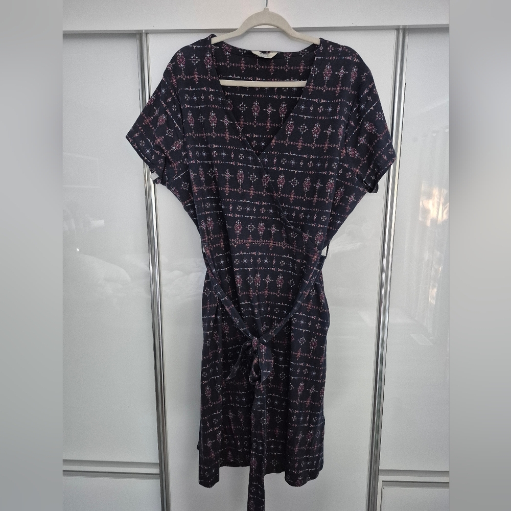 Navy Floral Wrap Dress